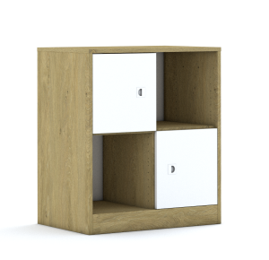 Regał Blox Colours 70 2PP 2F1 706x466x813 korpus dąb/2x front zielony - wariant 3