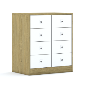 Szafa Blox Colours 70 2PP 8SB 706x466x813 korpus biały/4x szuflada biała i 4x szuflada czarna