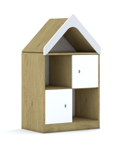 Regał Blox Colours 70 2PP 2F1 z daszkiem 706x466x1223 korpus dąb/2x front pastelowy zielony - wariant 4