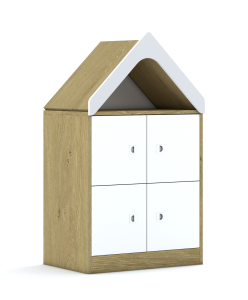 Szafa Blox Colours 70 2PP 4F1 z daszkiem 706x466x1223 korpus biały/4x front jasny szary