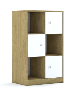 Regał Blox Colours 70 3PP 3F1 706x466x1165 korpus dąb/3x front jasny szary - wariant 4