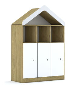 Szafa Blox Colours 110 3PP 3F2 z daszkiem 1049x466x1575 korpus biały/3x front pastelowy niebieski