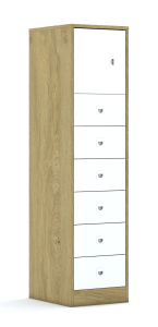 Regał Blox Colours 40 4P 1F1 6S 363x466x1517 korpus biały/1x front żółty i 6x szuflada biała
