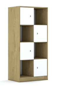 Regał Blox Colours 70 4PP 4F1 706x466x1517 korpus biały/4x front pastelowy fioletowy - wariant 2