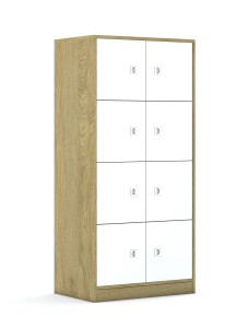 Regał Blox Colours 70 4PP 8F1 706x466x1517 korpus biały/4x front biały i 4x front czerwony