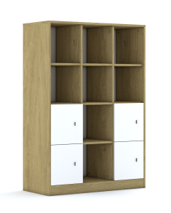 Regał Blox Colours 110 4PP 4F1 1049x466x1517 korpus dąb/4x front pastelowy niebieski