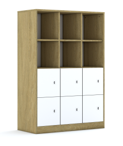 Regał Blox Colours 110 4PP 6F1 1049x466x1517 korpus dąb/6x front pastelowy niebieski