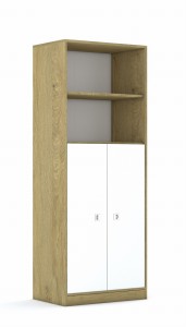 Regał Blox Colours 70 5P 2F3 706x466x1869 korpus dąb/2x front niebieski