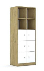 Regał Blox Colours 70 5PP 6F1 706x466x1869 korpus biały/6x front zielony