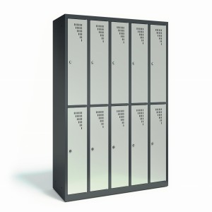 Szafa skrytkowa SLIM 2/1200K5 1200x400x1500 korpus szary/front żółty