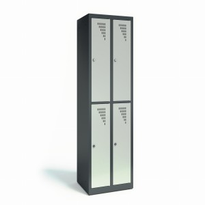 Szafa skrytkowa SLIM 2/495K2 495x400x1500 korpus antracyt/front czerwony