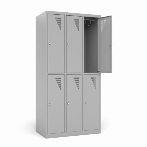 Szafa skrytkowa 2/885K3 885x490x1800 korpus antracyt/front czerwony