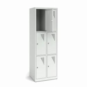 Szafa skrytkowa 3/600K2 600x490x1800 korpus antracyt/front żółty