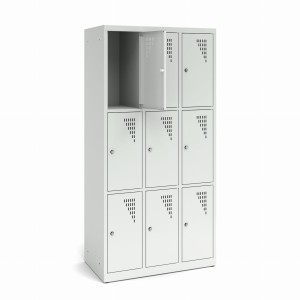 Szafa skrytkowa 3/885K3 885x490x1800 korpus szary/front szary