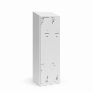 Szafa ubraniowa TYPU L 600K2/2 DSZ 600x490x1950 korpus szary/front niebieski