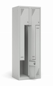 Szafa ubraniowa TYPU L 600K2/2 600x490x1800 korpus antracyt/front niebieski