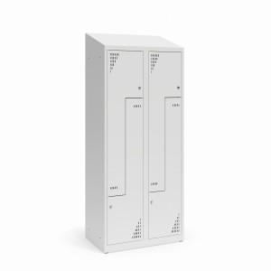 Szafa ubraniowa TYPU L 800K2/2 DSZ 800x490x1950 korpus szary/front czerwony