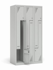 Szafa ubraniowa TYPU L 900K3/2 900x490x1800 korpus szary/front żółty