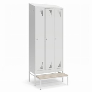 Szafa ubraniowa z wysuwaną ławeczką 885K3 DSZ 885x800x1950 korpus antracyt/front szary