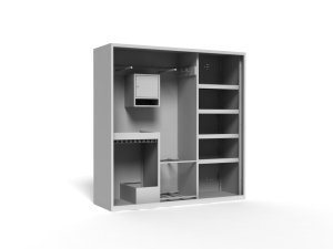Szafa na sprzęt sportowy DS1500/W4+1 1500x500x2000 korpus antracyt/front zielony