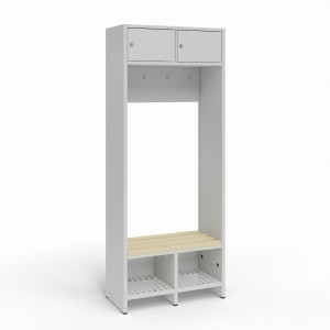 Zestaw szatniowy ławko-wieszak z panelem z haczykami 2/726 H 726x350x1800 korpus antracyt/front antracyt