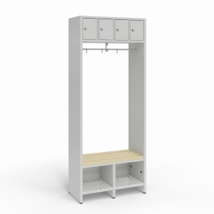 Zestaw szatniowy ławko-wieszak z drążkiem z haczykami na ubrania 4/726 D 726x350x1800 korpus antracyt/front antracyt