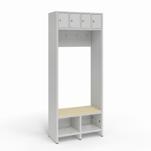Zestaw szatniowy ławko-wieszak z panelem z haczykami 4/726 H 726x350x1800 korpus antracyt/front antracyt