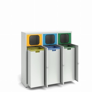 Pojemnik do segregacji odpadów (3 pojemniki) 1155x351x1162 korpus antracyt/front antracyt