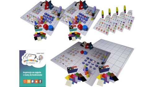 Zestaw XXL do kodowania, gier i robotów podłogowych z matami i krążkami Kodowanie na dywanie