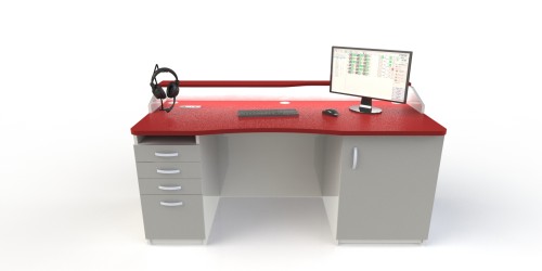 Biurko nauczyciela z szafką i podświetleniem LED