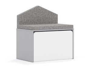 Skrzynia Blox Base 70 1P z siedziskiem tapicerowanym 706x466x480 korpus szary/skrzynia biała