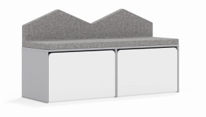 Skrzynia Blox Base 140 1P z siedziskiem tapicerowanym 1412x466x480 korpus szary/skrzynia biała