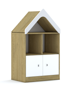 Regał Blox Base 70 2PP 2F1 z daszkiem 706x466x1223 korpus biały/2x front szary - wariant 1