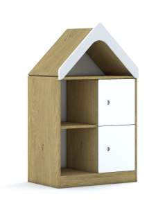 Regał Blox Base 70 2PP 2F1 z daszkiem 706x466x1223 korpus biały/2x front szary - wariant 5