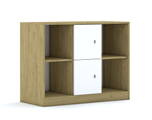 Regał Blox Base 110 2PP 2F1 1049x466x813 korpus szary/2x front biały