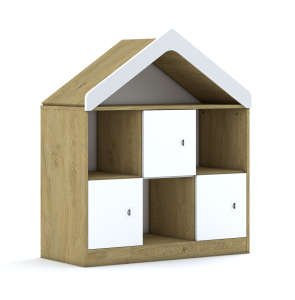 Regał Blox Base 110 2PP 3F1 z daszkiem 1049x466x1223 korpus biały/3x front szary - wariant 2