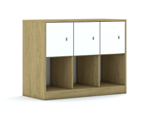 Regał Blox Base 110 2PP 3F1 1049x466x813 korpus biały/3x front szary - wariant 2