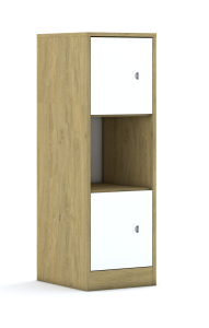 Regał Blox Base 40 3P 2F1 363x466x1165 korpus biały/2x front dąb - wariant 1