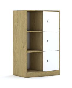 Regał Blox Base 70 3PP 3F1 706x466x1165 korpus dąb/3x front dąb - wariant 3