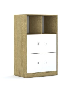 Regał Blox Base 70 3PP 4F1 706x466x1165 korpus biały/4x front szary