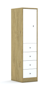 Regał Blox Base 40 4P 1F2 4S 363x466x1517 korpus biały/1x front i 4x szuflada biała