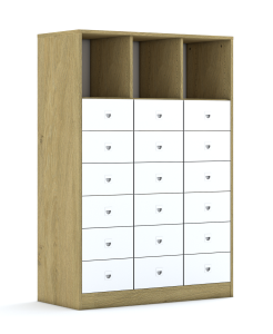 Regał Blox Base 110 4PP 12SB 6SS 1049x466x1517 korpus szary/18x szuflada szara