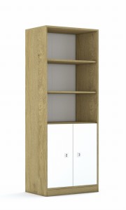 Regał Blox Base 70 5P 2F2 706x466x1869 korpus biały/2x front biały