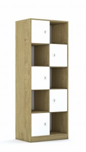 Regał Blox Base 70 5PP 5F1 706x466x1869 korpus dąb/5x front dąb