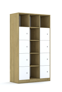 Regał Blox Base 110 5PP 8F1 1049x466x1869 korpus biały/8x front szary - wariant 1