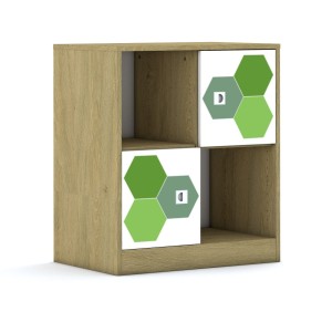 Szafa Blox Hex Green 70 2PP 2F1 706x466x813 korpus szary/2x front biały - wariant 6