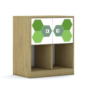 Szafa Blox Hex Green 70 2PP 2F1 706x466x813 korpus biały/2x front biały - wariant 1