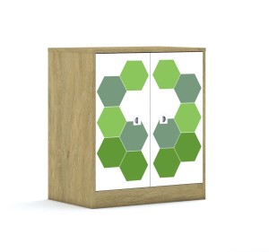 Szafa Blox Hex Green 70 2PP 2F2 706x466x813 korpus szary/2x front biały