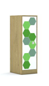Szafa Blox Hex Green 40 3P 1F3 363x466x1165 korpus dąb/1x front biały