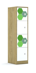 Szafa Blox Hex Green 40 4P 4F1 363x466x1517 korpus szary/4x front biały